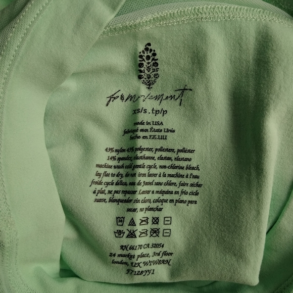 Free People Movement Mint Green Mesh & Solid Seamless Short Sleeve - Picture 6 of 6